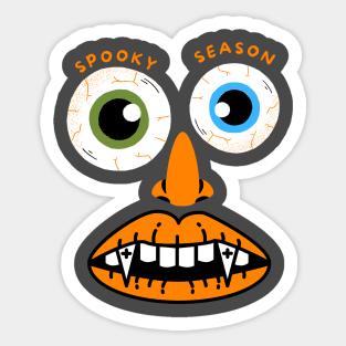 Spooky Season Halloween Face Design Sticker